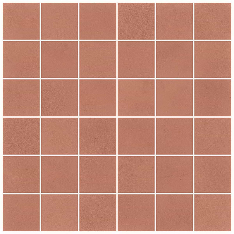 Clay 12x12 Matte Concrete Look Porcelain Mosaic Tile, Grace Red
