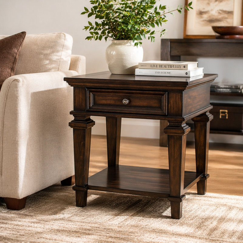 Table de bout avec tiroir de rangement Traditional Design