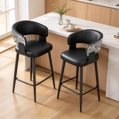 Ensemble de 2 chaises de salle à manger rembourrées en bois massif