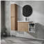 Meuble-lavabo mural avec lavabo et armoire latérale, porte à fermeture en douceur, armoire combinée-1412155825