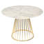 Carpenter Pedestal Marble Dining Table With Birdcage Style Legs-90493229-90493228-38039162