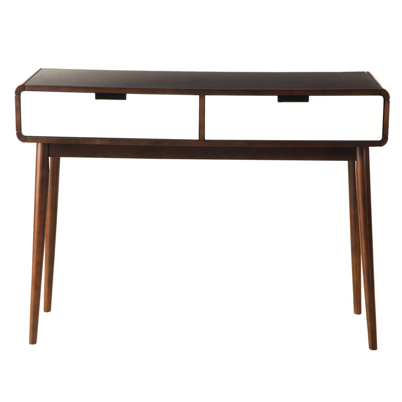 Table d'étude Mid-Century moderne et blanche avec 2 tiroirs d'armoire, pour bar
