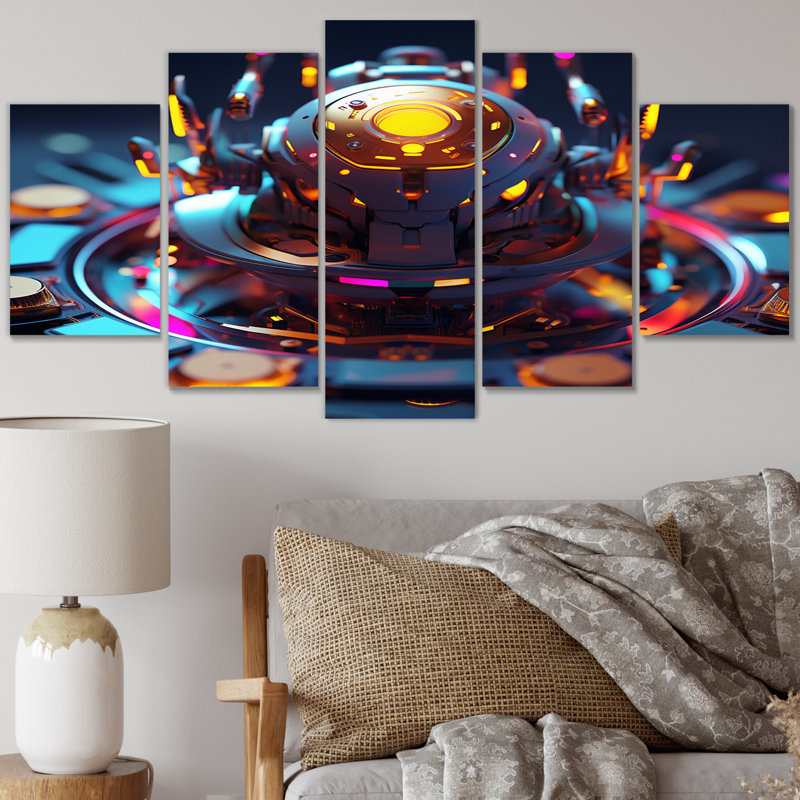 Duraisamy - Robot, reproduction d'art sur toile - 5 panneaux