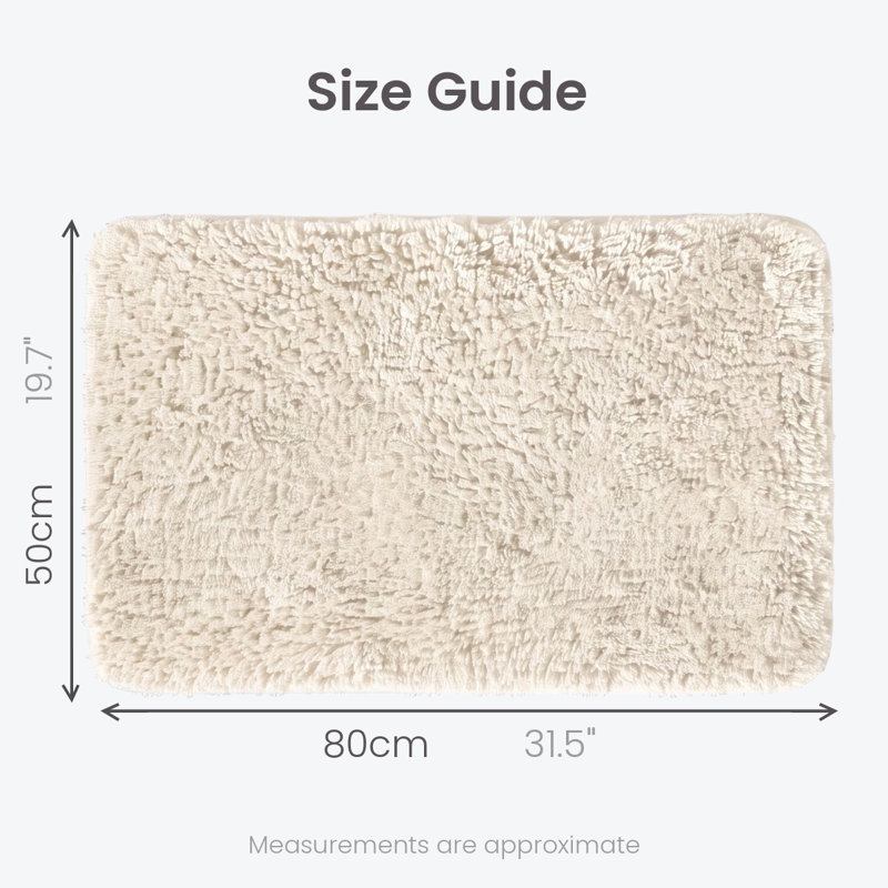 Jordan Microfibre Non Slip Bath Mat, Cream