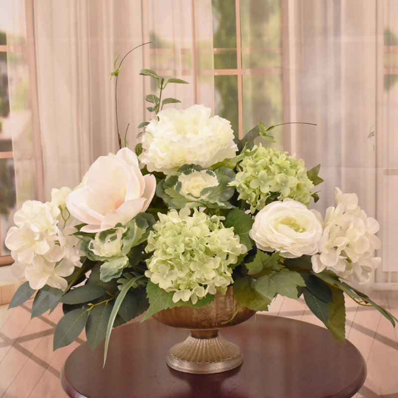 Faux Silk Magnolia Arrangement in Vase