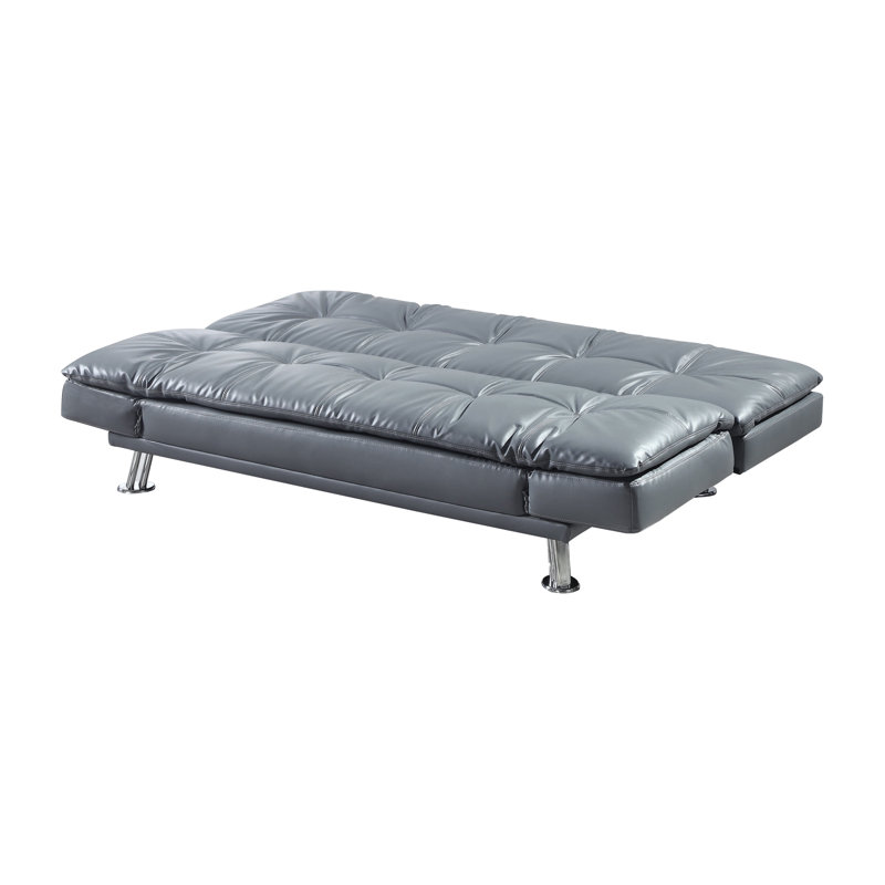 Peniel 72.6'' Faux Leather Sleeper Sofa, Gray Faux Leather