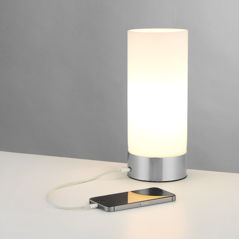 Sofia 24Cm Touch Table Lamp with USB, Nickel