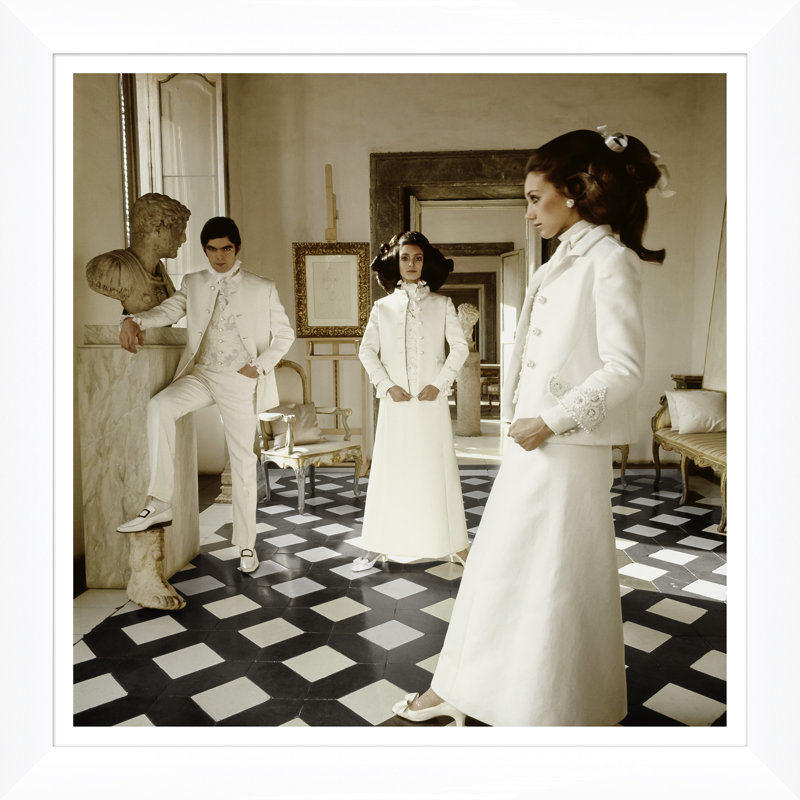 Vogue Magazine, "Three Models With Marisa Berenson," Henry Clarke, March 15, 1968 Print by Henry Clarke, 30" H x 30" W
