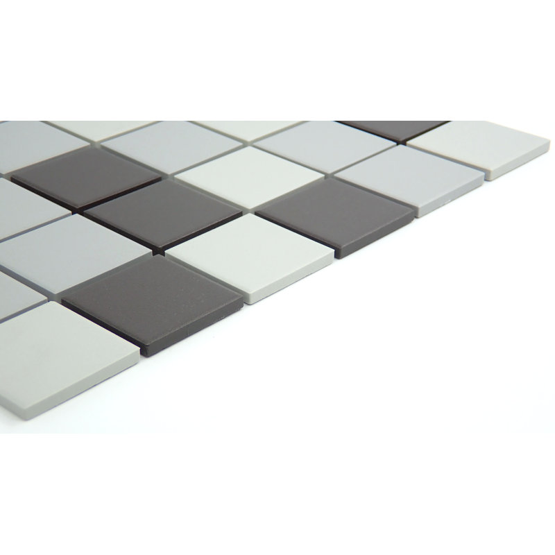 Source™ Dark Blend 12" x 12" Porcelain Grid Mosaic Tile, Dark Blend