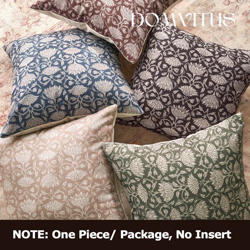 Housses de coussin Alcamo Floral 20x20, H 20 po x l 20 po, Noir