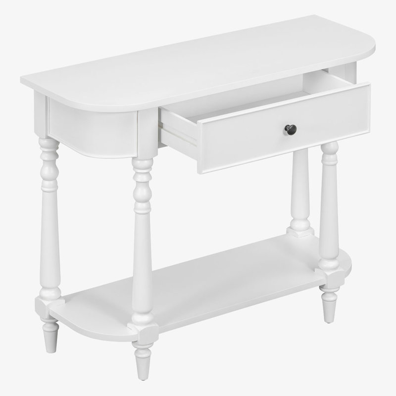 36"Wide 2-Drawer Chest with Open Shelf, White