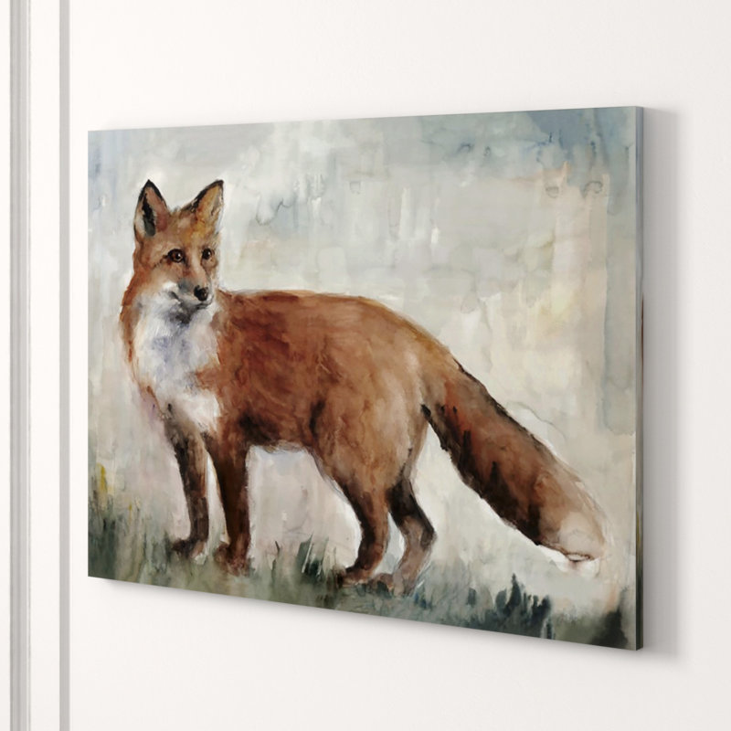 Fox In Woods Painting by Michelle Bennett, 30" H x 40" W, Knife Gel