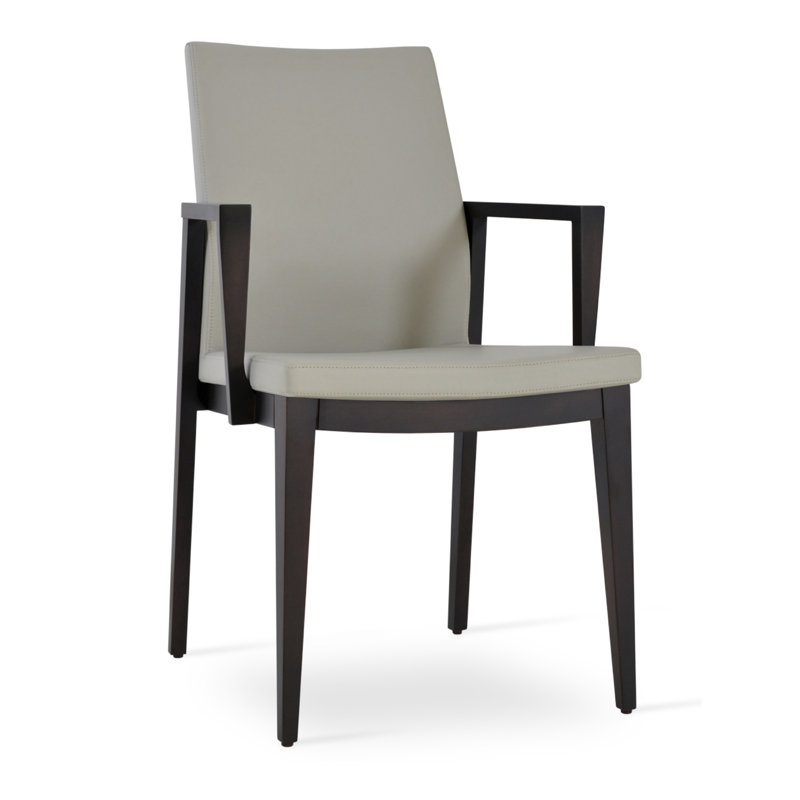 Pasha Wood Arm Chair, Black PPM, Wenge