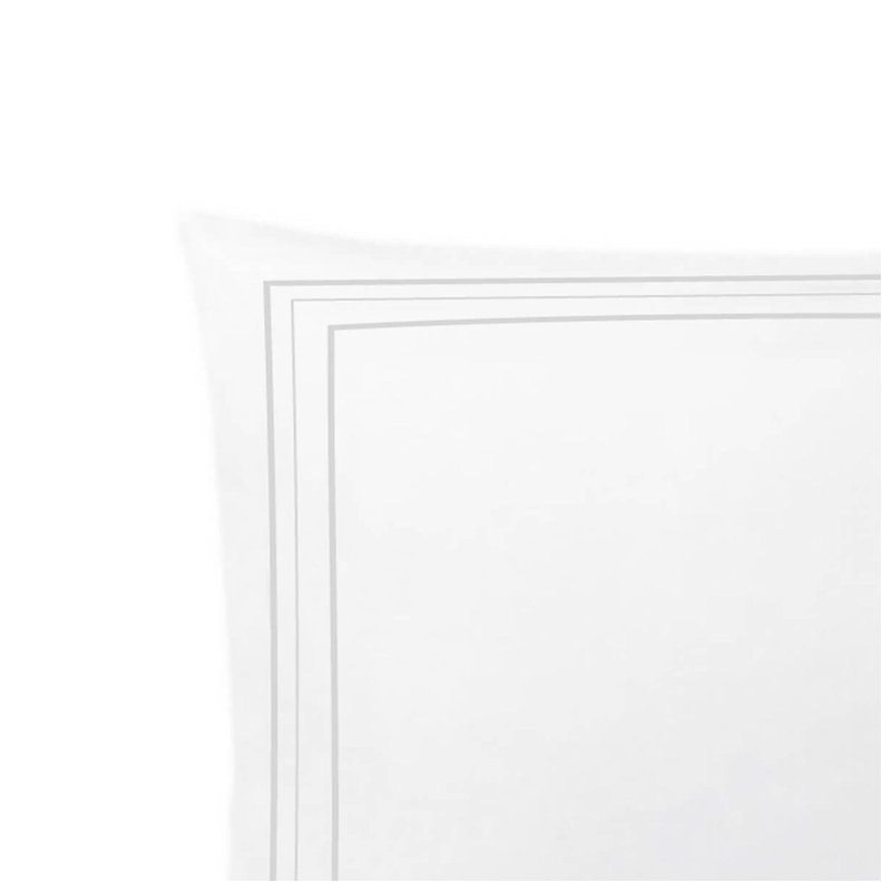 400TC Cotton Classic Embroidery Sateen Solid Euro Sham, White/White, 28"H x 28"W