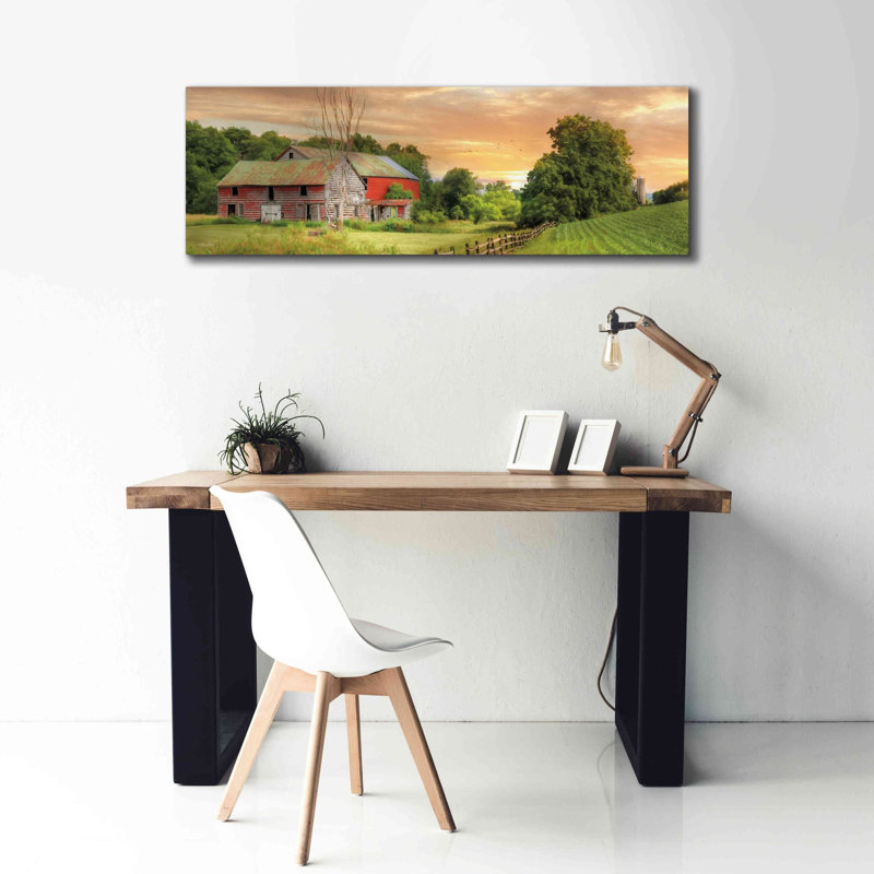 «Greener Pastures» par Lori Deiter, art mural sur toile, L 60 po x H 20 po