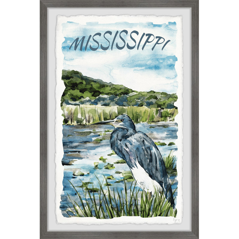 «Mississippi River» par Eyre Tarney - Cadre photo, impressions sur papier, H 24 po x l 16 po x P 1,5 po