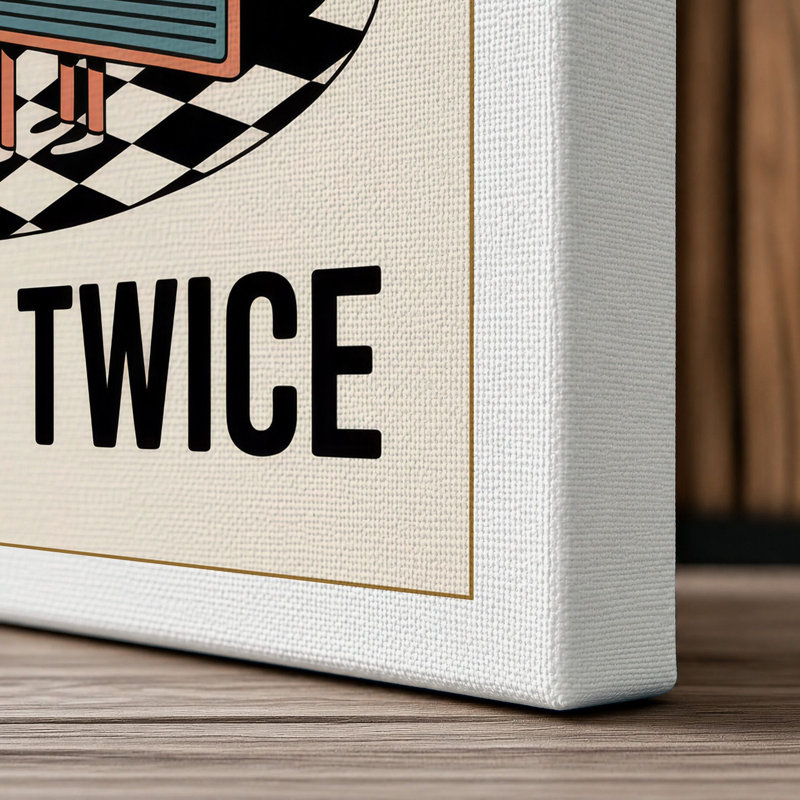 Play It Twice Retro - Wrapped Canvas, 30x20 - 76.2 x 50.8 cm, White Border