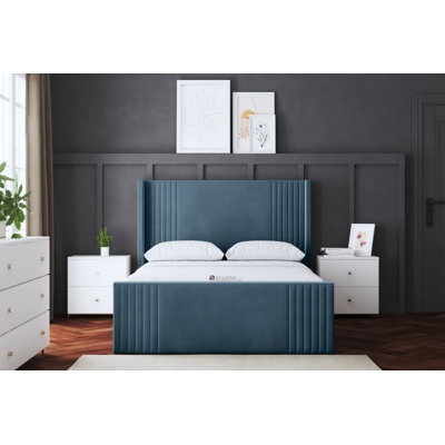 Elara Winged Panel Bed with Headboard