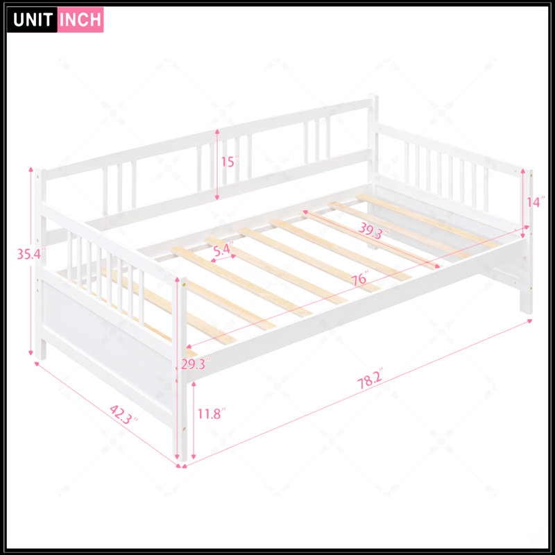 Modern Solid Wood Daybed, White