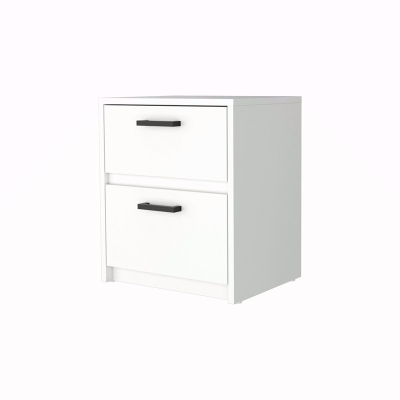 2-Drawer Nightstand, White