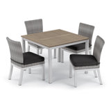Travira And Argento Square 4 - Person 39" Powder Coated Aluminum Outdoor Dining Set with Cushions