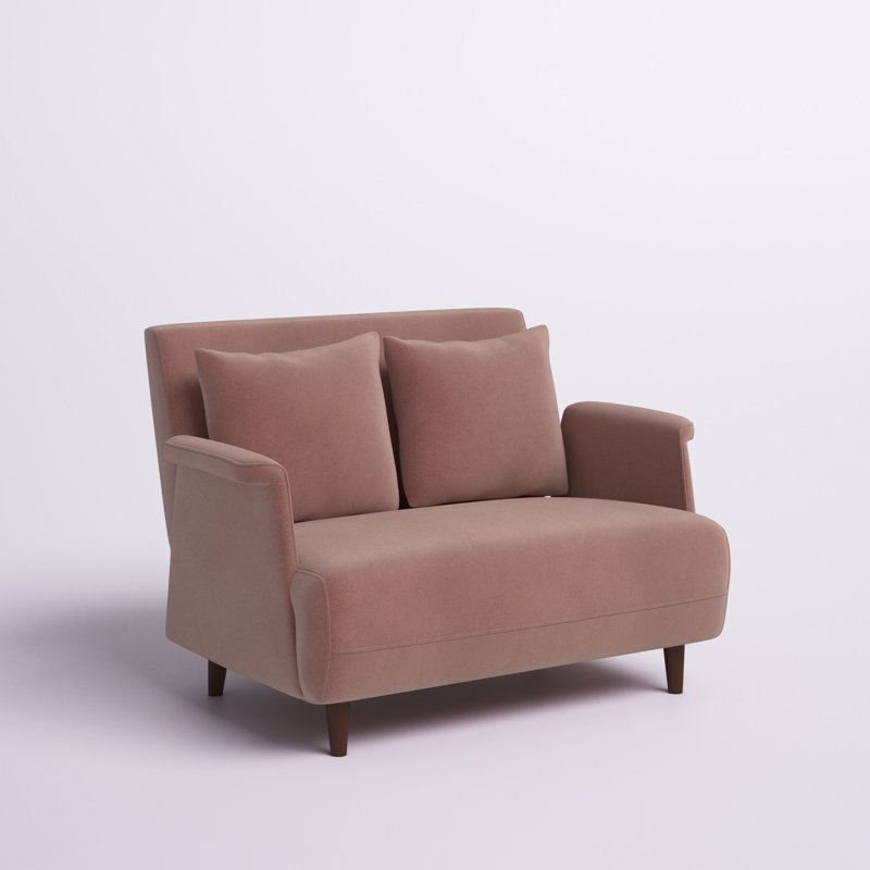 Shivani 47.645'' Velvet Sofa Bed, Blush
