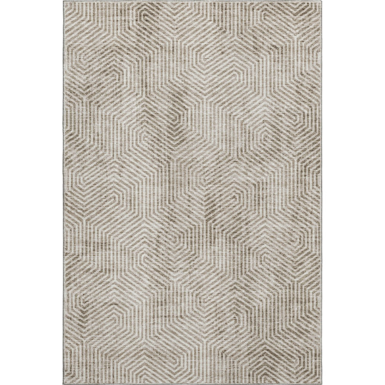 Premium Machine Washable Prisco Taupe Rug