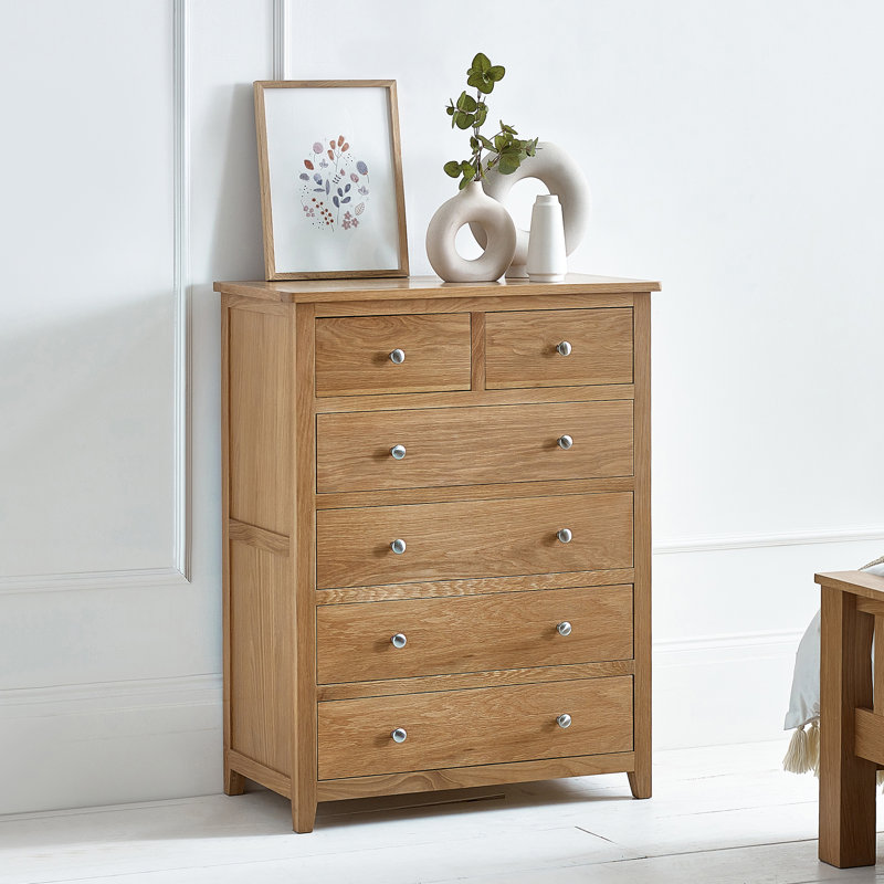 Klimas Solid Wood 83cm W 6 - Drawer Chest of Drawers