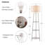 Luxueuse lampe sur pied à DEL dorée | Température de couleur réglable, tablettes de rangement supplémentaires-887033450