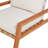Charlotte Solid Teak Wood Slanted Rope Back 3 Piece Set with Sunbrella Cushions