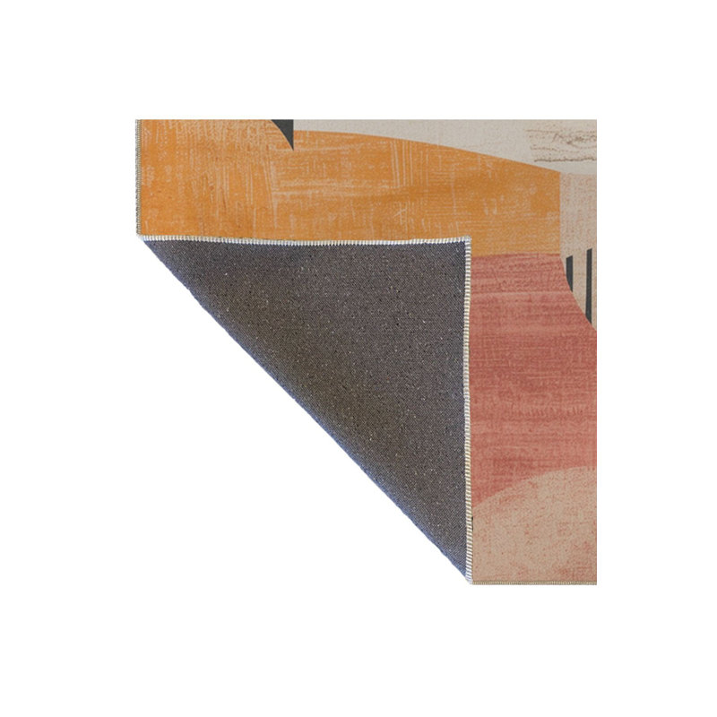 Modern Themed Patterned Woven Base Washable Rug, Square 3'3" Rug Pad Included