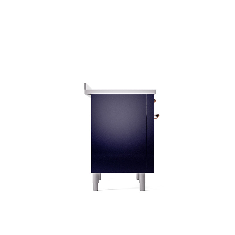 ILVE Nostalgie II Series 36 inch Induction Range with 6 Induction Elements (Glass Door), Midnight Blue/Copper