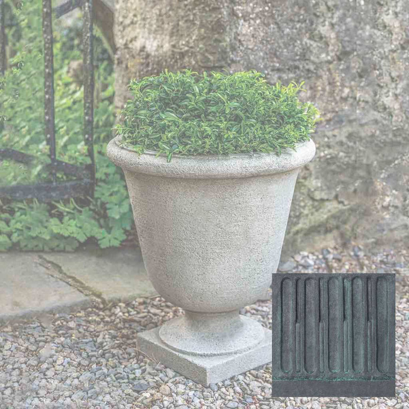 Pot de fleurs urne en béton coulé Hampton Terrace, Plomb antique