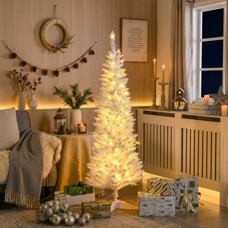 Sapin de Noël artificiel pré-illuminé de 1,5 m avec lumières DEL blanc chaud