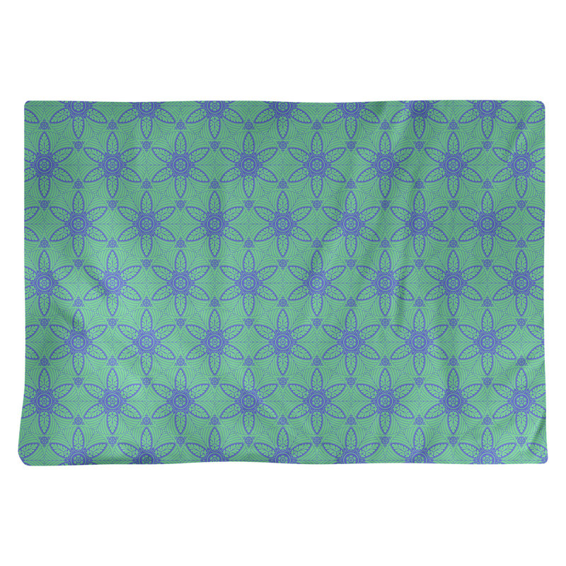 Napperon en coton 18 po classique Circles, Vert / Bleu