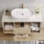 Meuble-lavabo moderne avec rangement en bois massif et lavabo ovale
