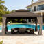 Pavillon de jardin d'extérieur en acier galvanisé avec double toit-123281489-123281490