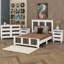 Queen Size Farmhouse Platform Bed With Wooden Strip Decoration-1682955302-1682955300