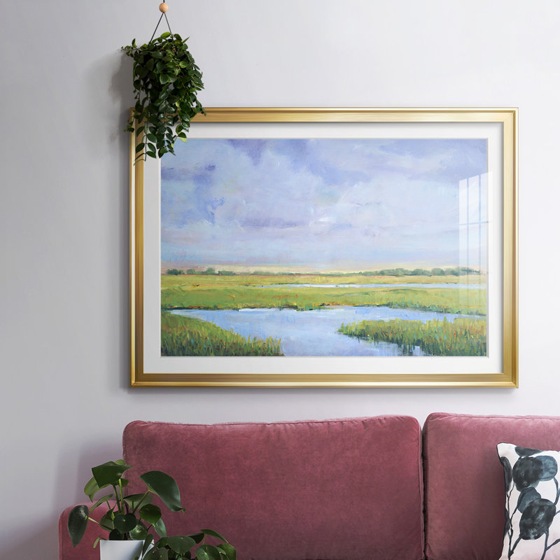 " Summer Marsh I ", 30" H x 44" W x 1.5" D, Gold