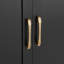 Armoire de rangement pour salle de bain, armoire avec deux portes et tiroirs, tablette réglable, tablette ouverte à trois couches, panneau de fibres à densité moyenne, rangement pour salle de bain-43208302