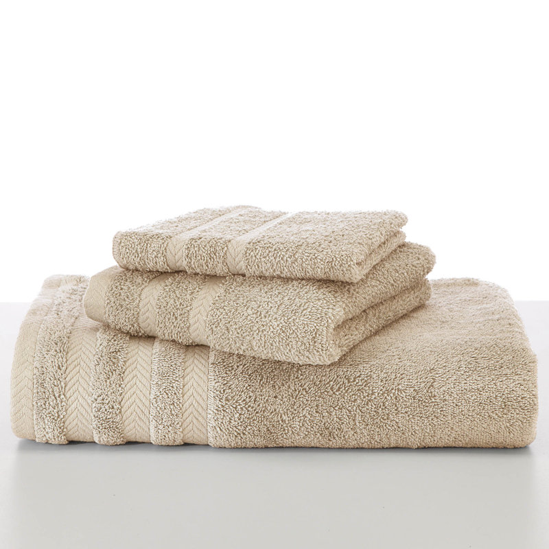 Drap 100% coton de qualité égyptienne Martex, Sable / crème double