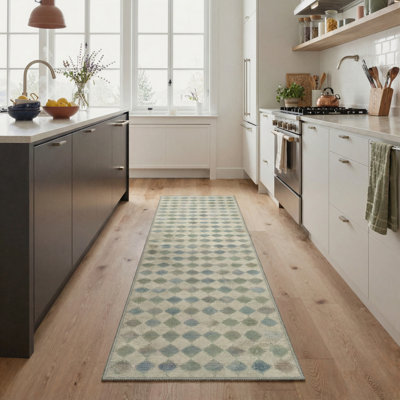 Tapis intérieur sauge lavable à la machine Coady Diamondot