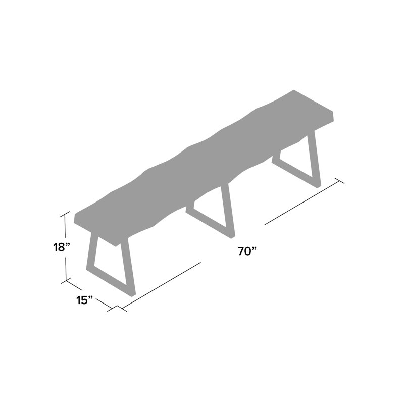 Banc en bois Lonan, Bois Jaune Moyen