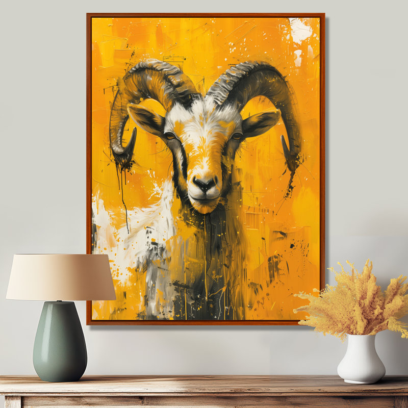 Impression d'art mural blanc, jaune, astrologie, création de soleil, Capricorne, Cadre photo blanc, H 44 po x l 34 po