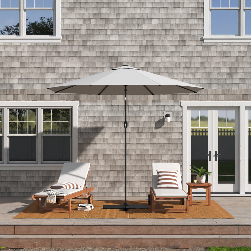 Aaroon 300cm Market Parasol, Light Grey