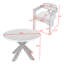Ensemble de salle à manger 5 pièces pour l'extérieur en bois d'acacia avec table ronde et 4 chaises demi-tonneau-129200628-129200627