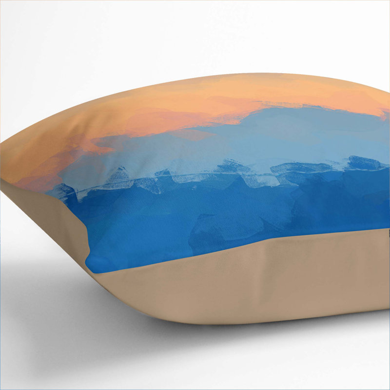 Sunrise over the Mountains Cushion with Filling, Stone, 40cm H x 40cm W x 15cm D