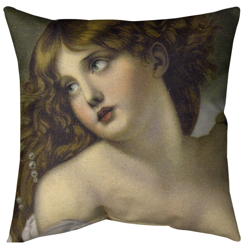 Coussin euro psyche, Vert, Bourre en polyester, Faux lin