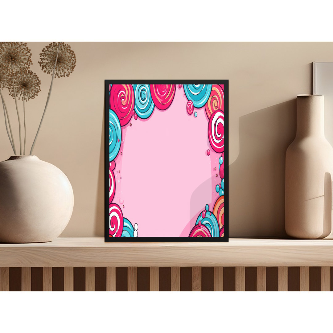 Sweet Swirls Abstract Art For Kids Bedroom Decor Framed Poster