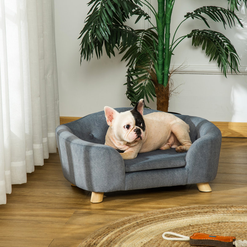 Chien - gris, lavable, imperméable. Convient aux chiens miniatures. Coussin amovible gris. Canines confortables